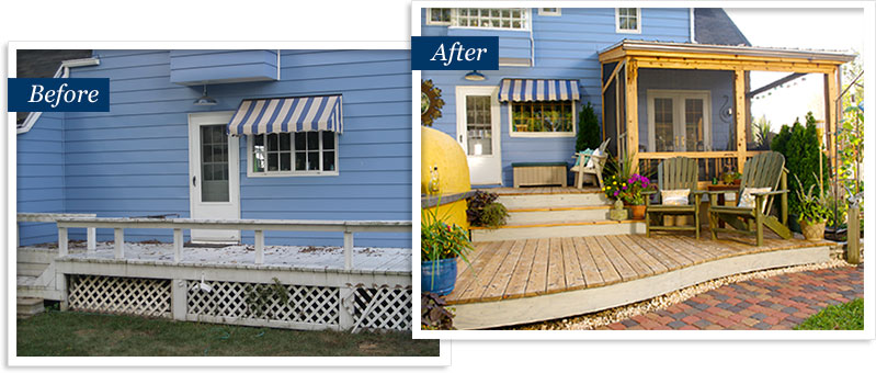 before and after deck remodel